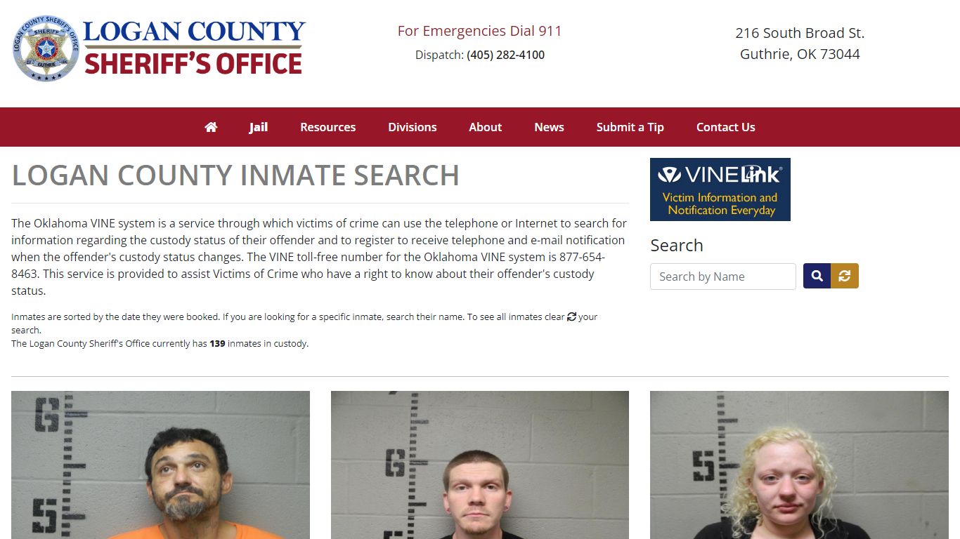 Inmate Search - Logan County Sheriff's Office