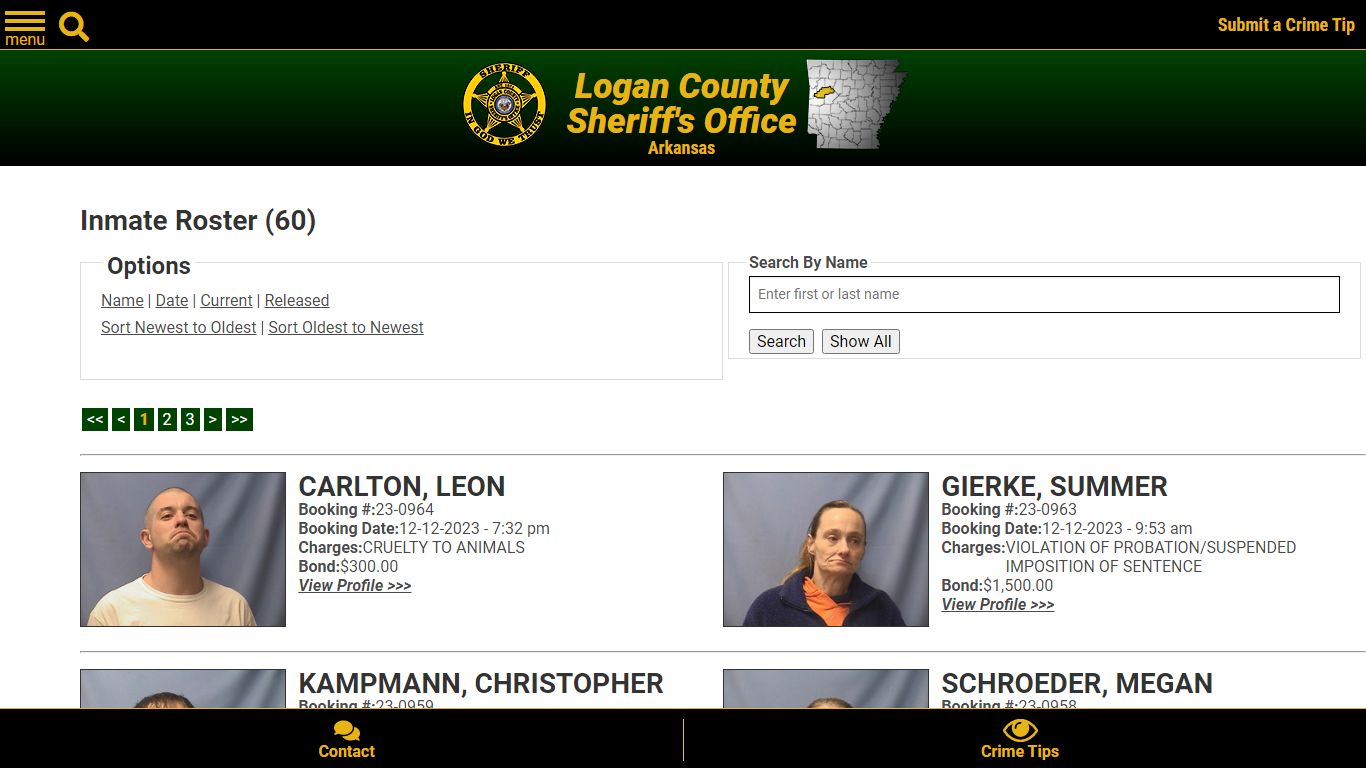 Inmate Roster - Current Inmates Booking Date Descending - Logan County ...